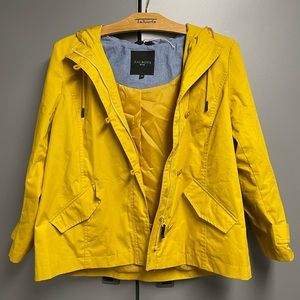 Talbots Petite Hooded Rain Jacket Yellow size XLp, worn once